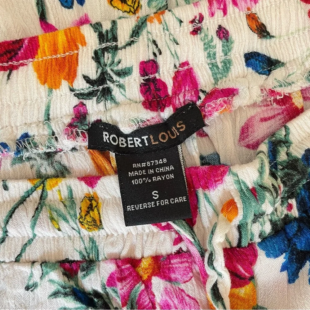 ROBERT LOUIS WHITE FLORAL TIERED MAXI SKIRT - Picture 8 of 8